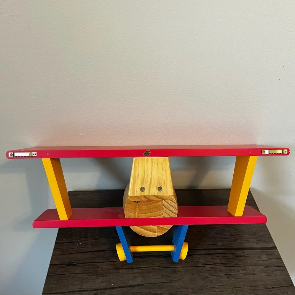 Restore & Restyle Kids Wood Airplane Shelf Primary Colors